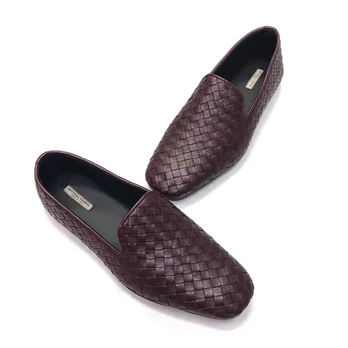 Giày Lười Bottega Veneta Calfskin Loafer Màu Đỏ Tím Size 41