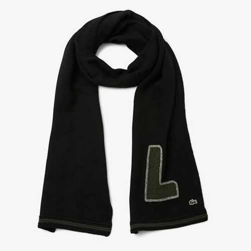 Khăn Len Lacoste L Logo Blend Knit Muffler Màu Đen