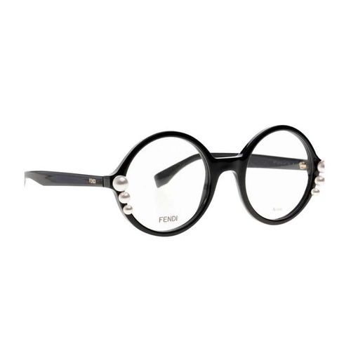 Kính Mắt Cận Fendi Black Ff 0298 Round Optical With Pearl Trim Sunglasses-3