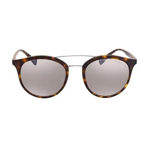 Kính Mát Prada Polarized Dark Brown Mirror Silver Round Men's Sunglasses