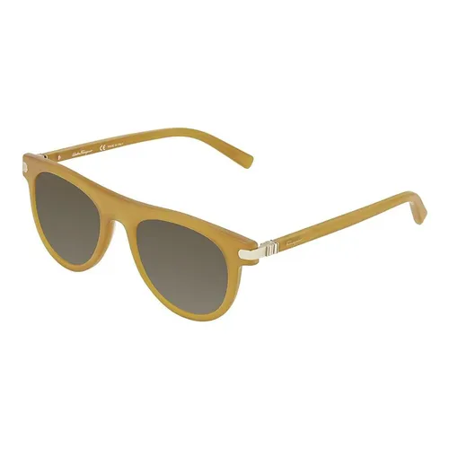 Kính Mát Salvatore Ferragamo Matte Butter Scotch Rectangular Sunglasses SF787S 729 51