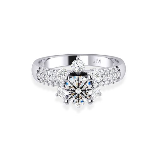 Nhẫn Jemmia Diamond Nữ 18K VNF2021122427 Vàng Trắng Đính Kim Cương (Giá Chưa Bao Gồm Đá Chủ)-2