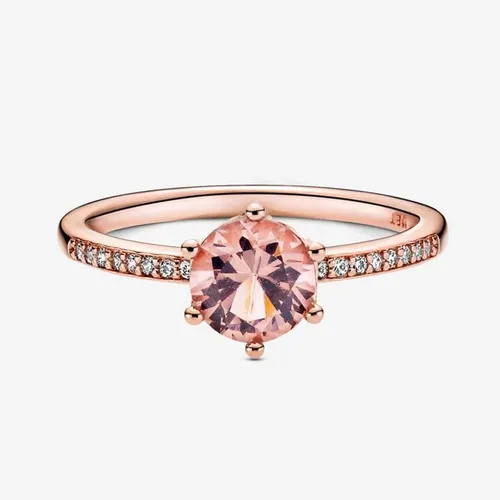 Nhẫn Nữ Pandora Pink Sparkling Crown Solitaire Ring 188289C01 Màu Vàng Hồng