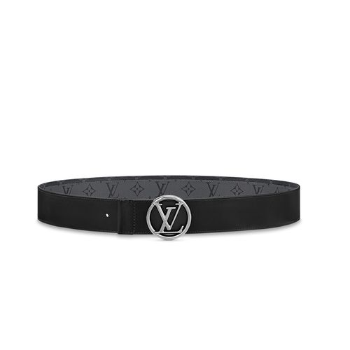 Thắt Lưng Nam Louis Vuitton LV Circle 40mm Reversible Belt Màu Đen Xám-2