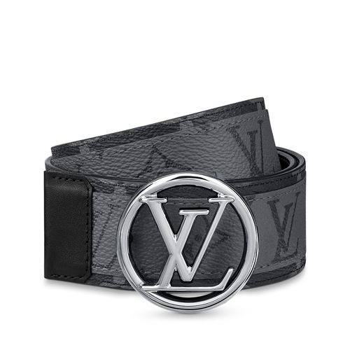 Thắt Lưng Nam Louis Vuitton LV Circle 40mm Reversible Belt Màu Đen Xám-3