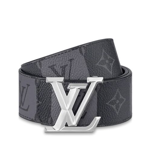 Thắt Lưng Nam Louis Vuitton Lv Pyramide Stripes 40mm Reversible Belt Màu Đen Xám-4
