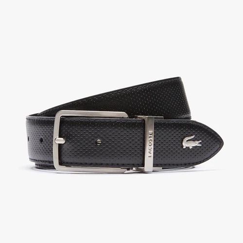 Thắt Lưng Men's Lacoste Engraved Buckle Reversible Piqué Leather Belt Màu Đen Size 110-1