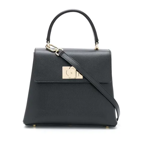 Túi Xách Furla Foldover Small Leather Tote Bag Màu Đen