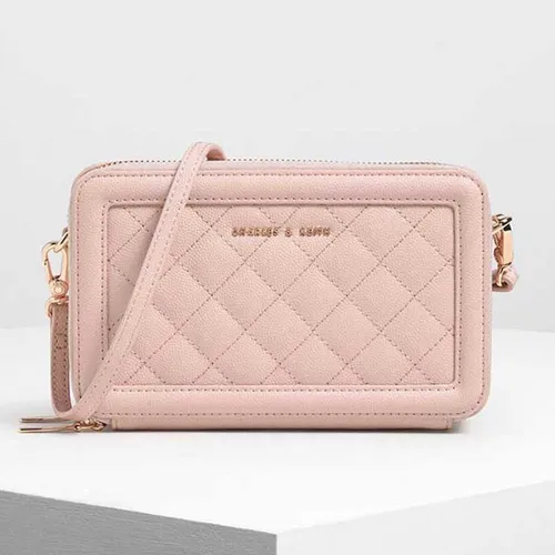 Túi Cầm Tay Dáng Hộp Nữ Charles & Keith CNK 10840105 Màu Hồng