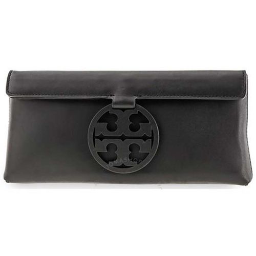 Túi Clutch Tory Burch Miller Leather Clutch- Black Màu Đen-1