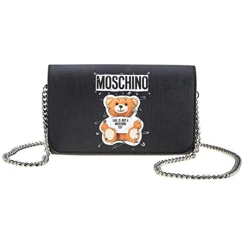 Túi Đeo Chéo Moschino Ladies Leather Bear Black Playboy Teddy Màu Đen