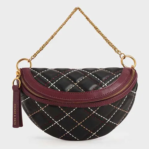Túi Đeo Vai Nữ Charles & Keith CNK Half-Moon Crossbody Bag CK2-80781465 Màu Đen