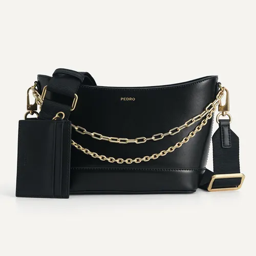 Túi Đeo Vai Pedro Leather Shoulder Bag PW2-76610048 Màu Đen