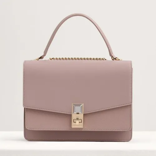 Túi Đeo Vai Pedro Structured Flap Shoulder Bag Màu Tím