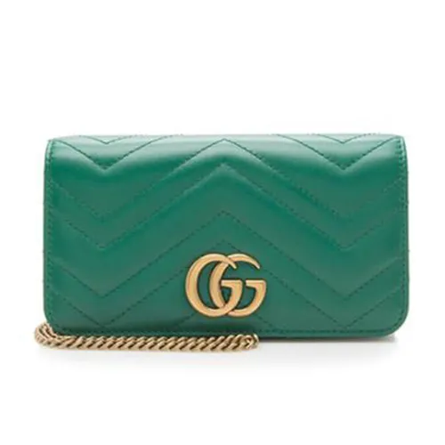 Gucci - Túi Xách Gucci Marmont Mini Chain Wallet Màu Xanh Green - Vua Hàng Hiệu