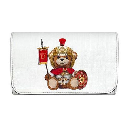 Túi đeo chéo nữ Moschino 018932 gấu chiến binh màu trắng