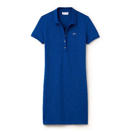Váy Lacoste Women's Stretch Cotton Mini Piqué Polo Dress In Blue Slim Size 36