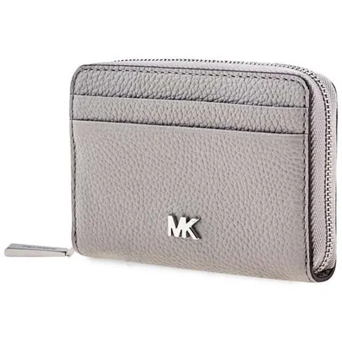 Ví Cầm Tay Michael Kors MK Small Mercer Pebbled Leather Wallet Grey Pearl Màu Xám
