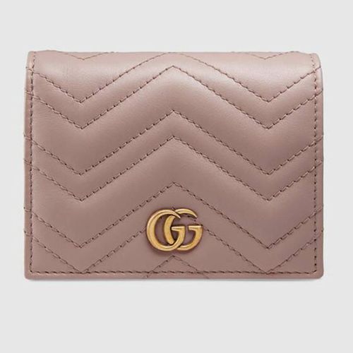 Ví Gucci Marmont Card Case Wallet Màu Hồng Nude