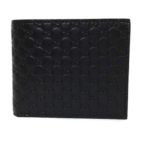 Ví Gucci Men's Black Leather Monogram Wallet Màu Đen