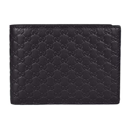 Ví Gucci Men's Micro GG Guccissima Large Leather Bifold Wallet Màu Đen