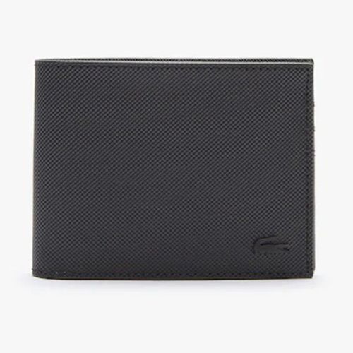 Ví Lacoste Men's Classic Petit Piqué Six Card Wallet  Màu Xám Đen