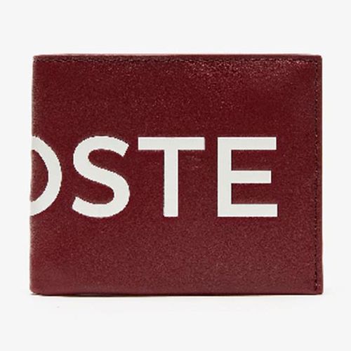 Ví Lacoste Men's L.12.12 Signature Small Leather Wallet In Tawny Port Màu Đỏ