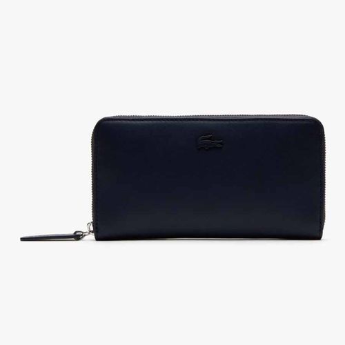 Ví Lacoste Women's L.12.12 Leather 8 Card Zip Wallet Dark Sapphire