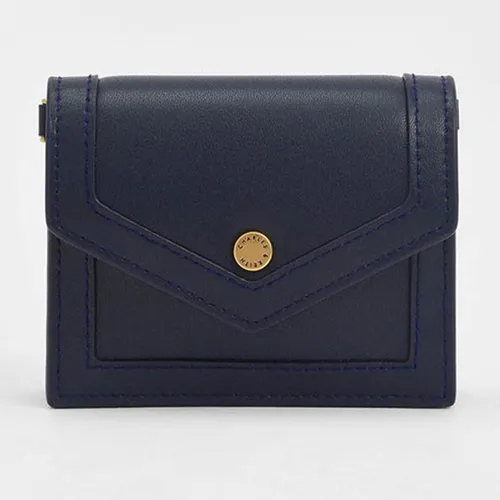 Ví Nữ Charles & Keith CNK Chain Link Card Holder Navy 51200016