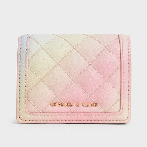 Ví Nữ Charles & Keith CNK Micaela Quilted Card Holder Multi 50701179 Phối Màu