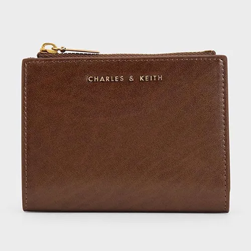 Ví Nữ Charles & Keith CNK Mini Top Zip Small Wallet Chocolate 10680907 Màu Nâu