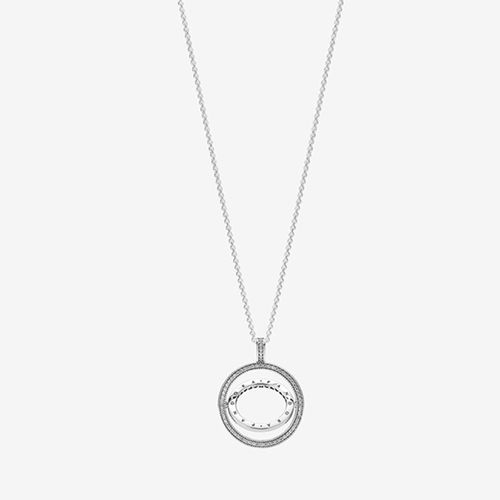 Dây Chuyền Pandora Logo Circle Necklace Màu Bạc-1