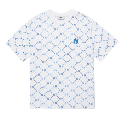 Áo Phông MLB Diamond Monogram New York Yankees Tshirt 3ATSM4023-50WHS Màu Trắng Size M