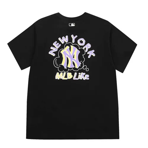 Thời trang 70% Cotton / 30% Polyester - Áo Phông MLB Like Popcorn Overfit Short Sleeve T-shirt New York Yankees Màu Đen Size XS - Vua Hàng Hiệu