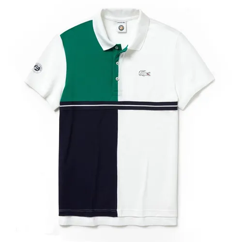 Áo Polo Lacoste Roland Garros Màu Xanh Trắng