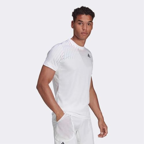 Áo Thun Nam Adidas Tennis Họa Tiết Freelift Melbourn Tshirt Màu Trắng Size S-8