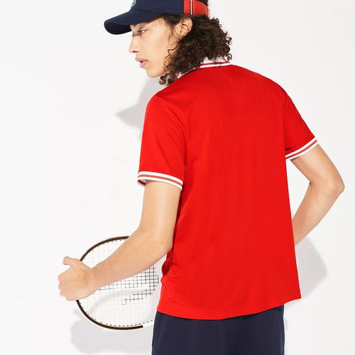 Bộ Thể Thao Hè Polo Lacoste Roland Garros Breathable Piqué Cho Nam Màu Xanh Đỏ Size S-2