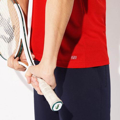 Bộ Thể Thao Hè Polo Lacoste Roland Garros Breathable Piqué Cho Nam Màu Xanh Đỏ Size S-4