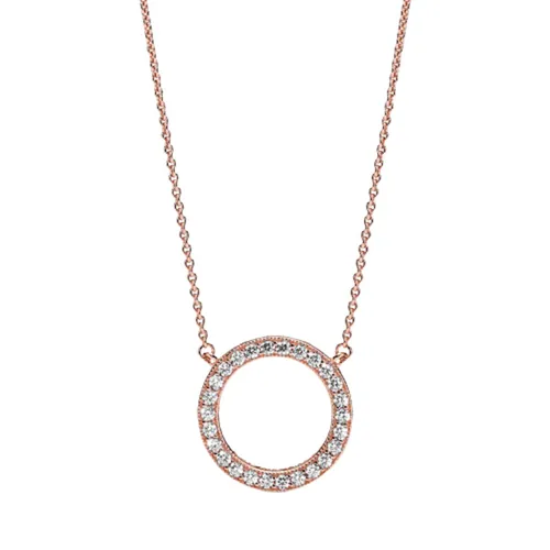 Dây Chuyền Pandora Circle Of Sparkle Necklace Màu Vàng Hồng