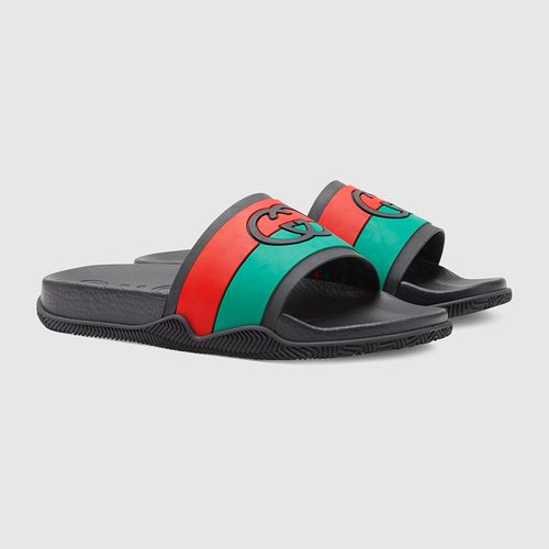 Dép Gucci Men's Interlocking G Slide Sandal Phối Màu Size 41-5