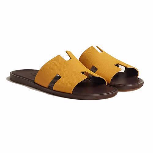 Dép Hermès Izmir Sandal Màu Vàng Lót Nâu Size 40-1