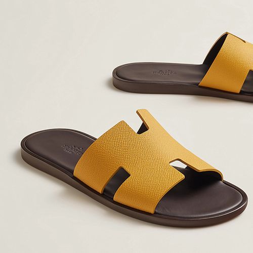 Dép Hermès Izmir Sandal Màu Vàng Lót Nâu Size 40-5