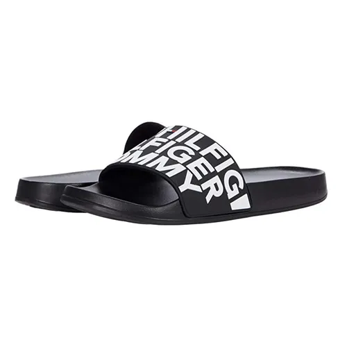 Dép Tommy Hilfiger - Dép Tommy Hilfiger Dalton Black White Logo Màu Đen Trắng Size 41 - Vua Hàng Hiệu