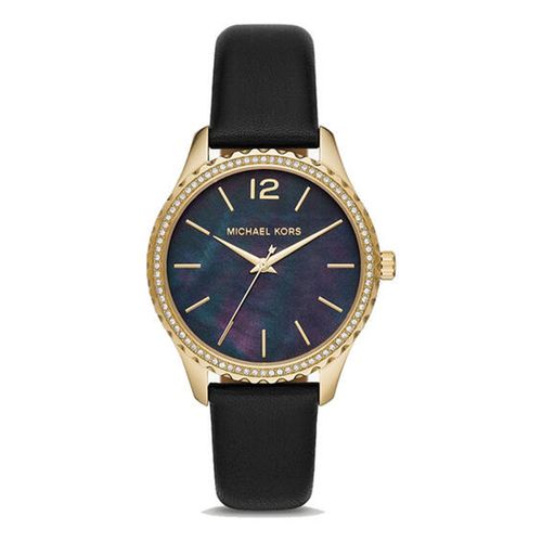 Đồng Hồ Nữ Michael Kors Women's Analogue Quartz Watch With Leather Strap MK2911 Màu Đen