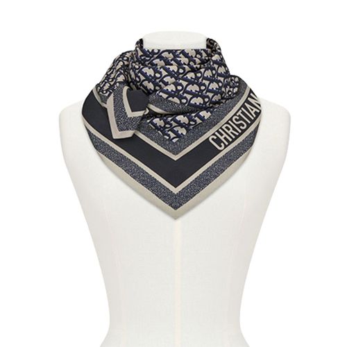 Khăn nữ Dior Designer Silk Scarves U0026 Mitzah For Màu Xanh Navy Phối Trắng