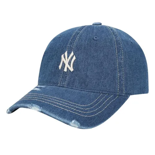 Mũ MLB Denim Damaged Ball Cap 32CPDZ011-50U Màu Xanh Bò