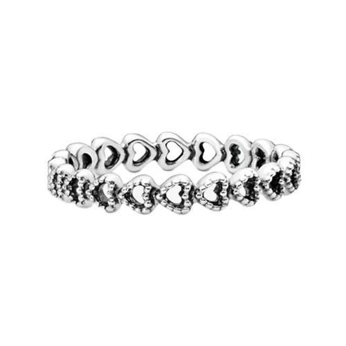 Nhẫn Nữ Pandora Band Of Hearts Ring 190980 Màu Bạc Size 48 - Trang sức - Vua Hàng Hiệu