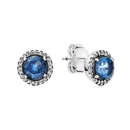 Khuyên Tai Nữ Pandora Blue Round Sparkle Stud Earrings Màu Xanh Bạc