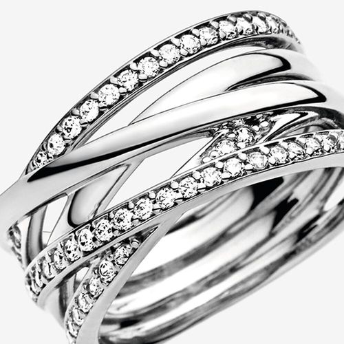 Nhẫn Nữ Pandora Sparkling & Polished Lines Ring Màu Bạc-3