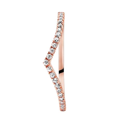 Nhẫn Nữ Pandora Sparkling Wishbone Ring Màu Vàng Hồng Size 54